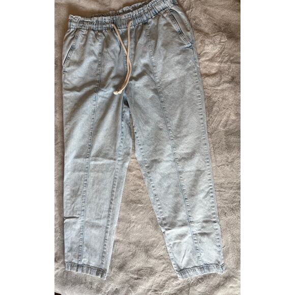 Made and Loved by LOFT Light Wash Denim Joggers Women’s Size L - Picture 1 of 6